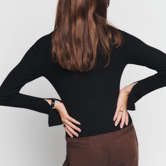 Reformation Glenna cashmere sweater size small black - Picture 3 of 11